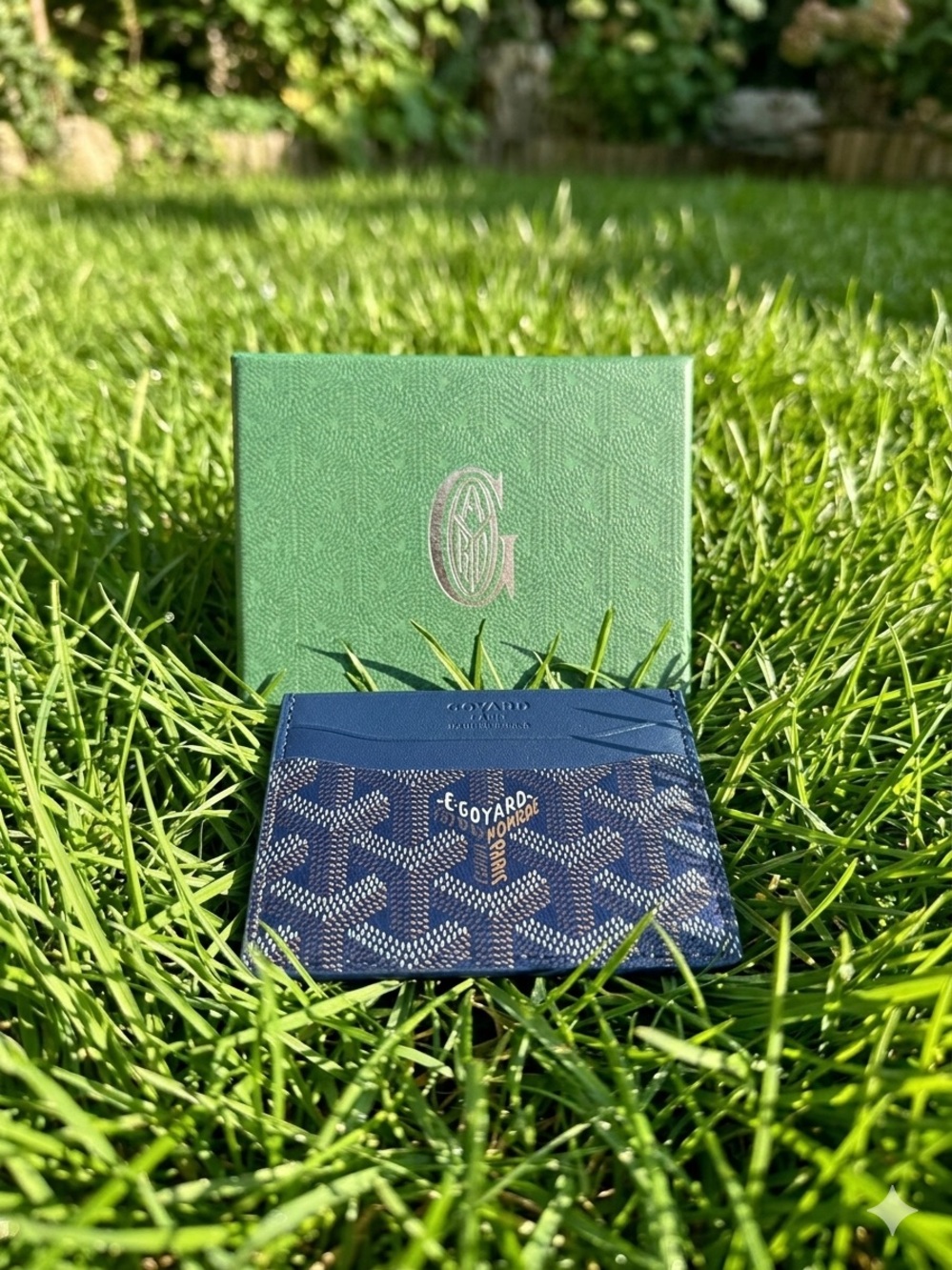 Goyard Dark Blue Chevron Card Sleeve
